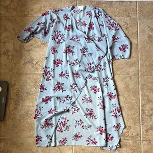 LuLaRoe Floral Long Sleeve Sweater - Light Blue and Red